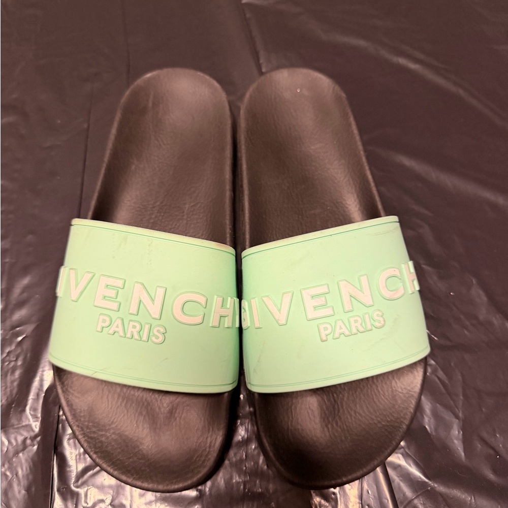 Givenchy Light Green and Black Slides